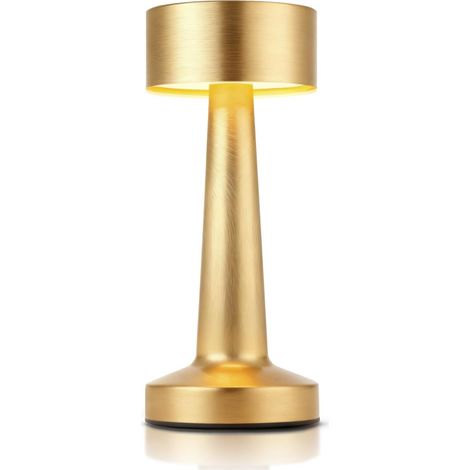 Goldene Led-tischleuchte Aus Metall – 3 Farben Per Touch-bedienung Und 3 Helligkeitsstufen – Wiederaufladbare Nachttischlampe, Ideal Für Wohnzimmer, Büro Und Nachttisch – Gold