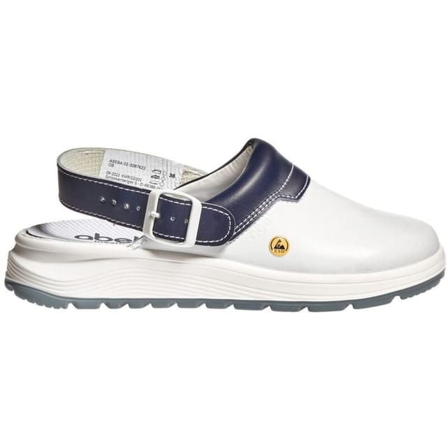 Berufsschuh Clog Easy 2.0 Esd Weiß/blau Abeba 837622 Gr.47
