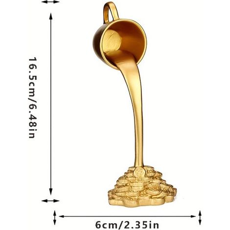 Schwebender Becher, Einzigartige Becherdekoration, Schwebender Becher-anhänger Mit Goldmünze, Lustige Tischskulptur Aus Kunstharz Mit Spritzeffekt, Ideal Für Zuhause, Studio Und Mehr