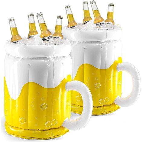 Set Mit 2 Großen Aufblasbaren Kühlboxen, Schwimmende Getränkekühler, Ideal Für Partys, 2-in-1-getränkefloß Für Pool Und Partyzubehör, Sommerpartydekoration, Floß