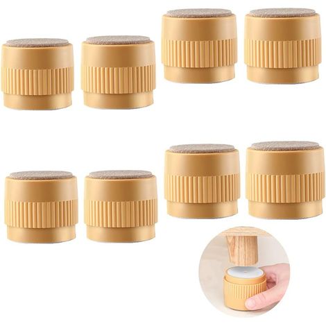 Set Mit 8 Verstellbaren, 5 Cm (2 Zoll) Hohen, Gelben Möbelfüßen – Selbstklebend – Robust – Für Sofa, Stuhl Und Tisch