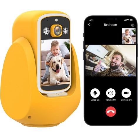 Sicherheitskamera Für Den Innenbereich, Zwei-wege-videoanrufe Mit Sprachsteuerung, 2,8-zoll-hd-bildschirm, 1080p-videoaufzeichnung Für Den Innenbereich Mit Mobiler App. 32-gb-sd-karte Im Lieferumfang