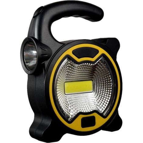 Tragbarer Scheinwerfer – Ultrahelle Cob-led-arbeitsleuchte – Leicht Und Kabellos, Ideal Für Camping Und Notfälle – Gelb