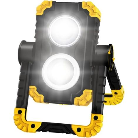 Wiederaufladbarer Led-projektor – 4 Akkus, Tragbare Usb-arbeitsleuchte (camping, Baustelle, Garage)