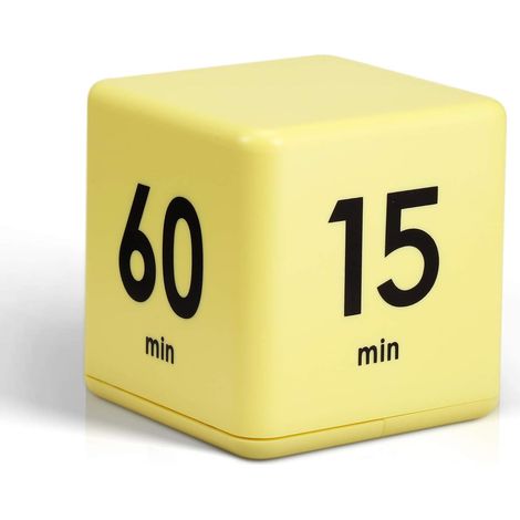 Würfel-timer – Zeitschaltuhr Mit Schwerkraftsensor – Countdown-timer Mit 15, 20, 30 Und 60 Minuten – Ideal Für Klassenzimmer, Küche, Büro, Fitnessstudio Oder Arbeitszimmer – Gelb