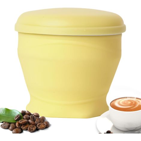 Zusammenfaltbarer Reisebecher, Leichter Kaffeebecher, Kompakte Größe 7,6 X 7,3 Cm Mit Deckel, Aus Wiederverwendbarem Silikon Für Zuhause, Outdoor-aktivitäten, Camping, Wandern Und Trekking.