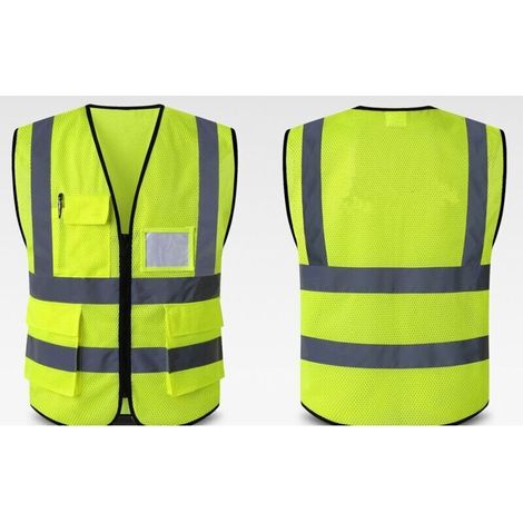 Zweiteilige, Reflektierende Sicherheitswesten. Warnunterwäsche Aus Mesh Für Damen Und Herren Der Klasse Ii, Die Den Ansi-normen Entspricht. Von Debuns