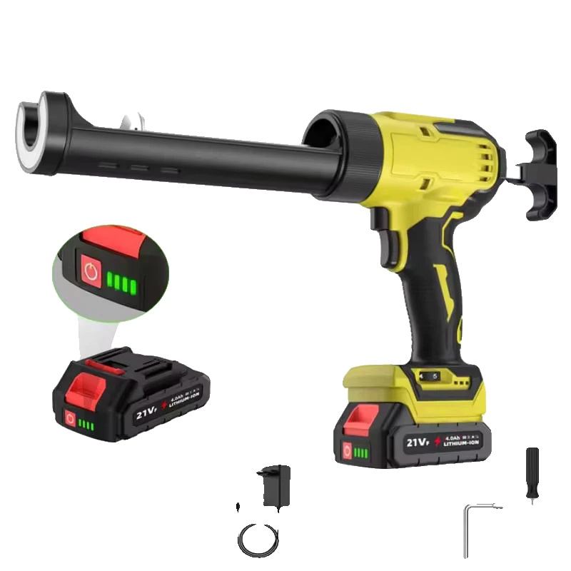 Dichtpistole, Einstellbare Geschwindigkeitsregelung, Ergonomisches Design, Gelb(1 Batterie)