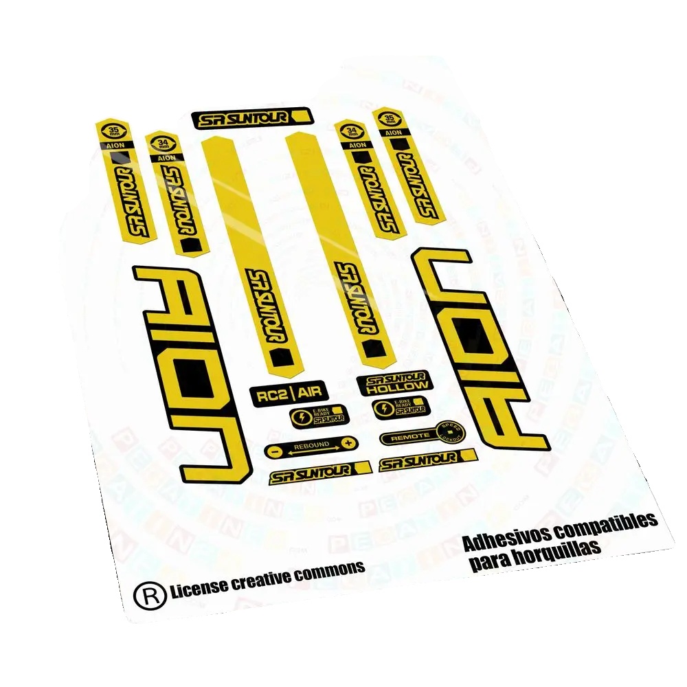Aufkleber, Hochwertiges Vinyl, Individuelles Fahrraddesign, Gelb 023