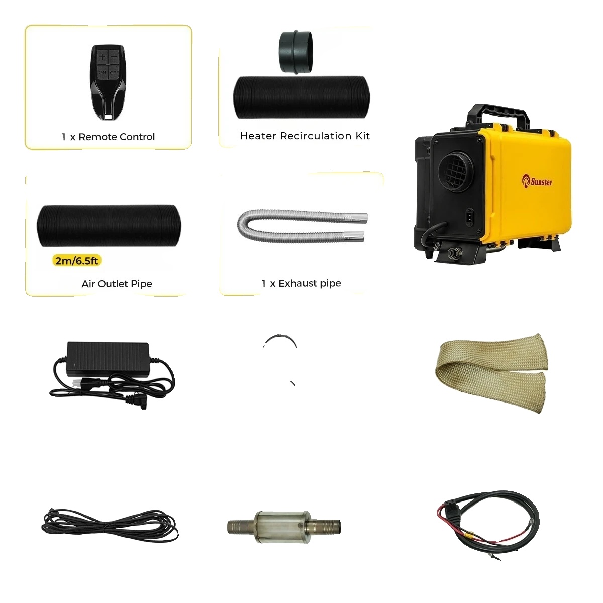 Tragbarer Diesel-luftheizer, Bluetooth-steuerung, Internes Zirkulationssystem, 8kw 12v 110-240v