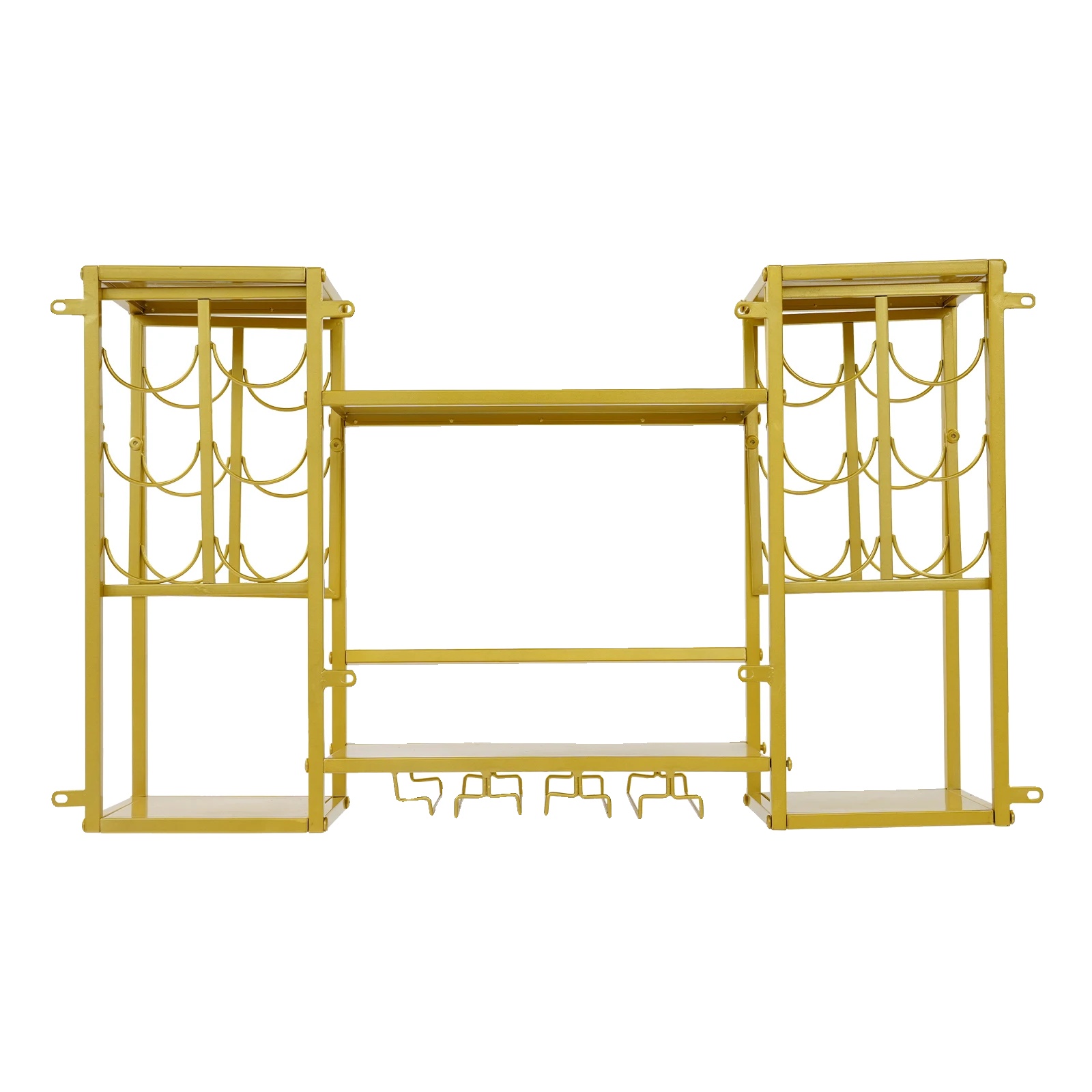 Weinregal, Modernes Design, Wandmontiert, Gold