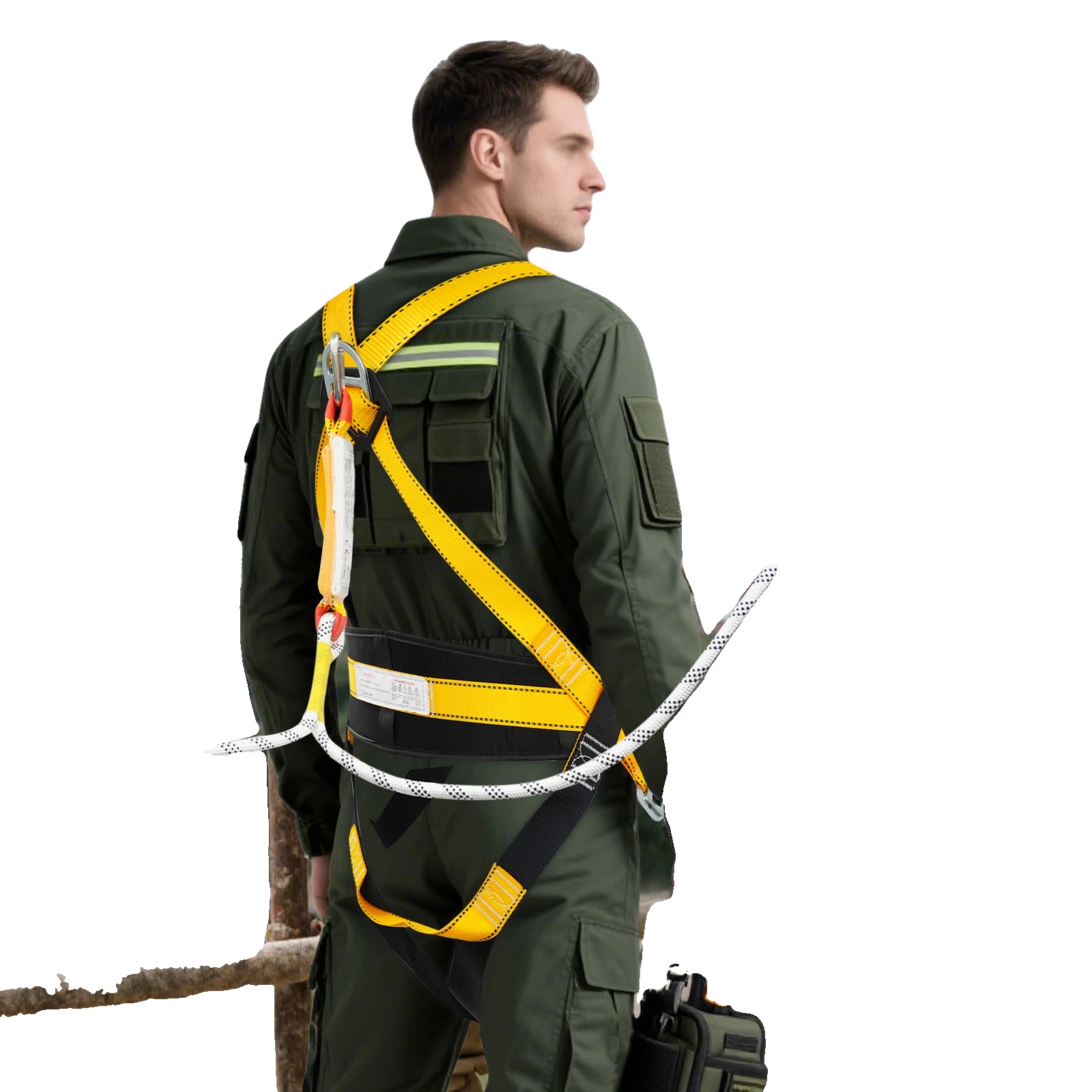 Auffanggurtset, Hochfester Polyester-gurt, Verstellbar Von 90 Cm Bis 130 Cm, Tragfähigkeit 100 Kg, Entspricht En 361 Standards, Wiegt 1,2 Kg