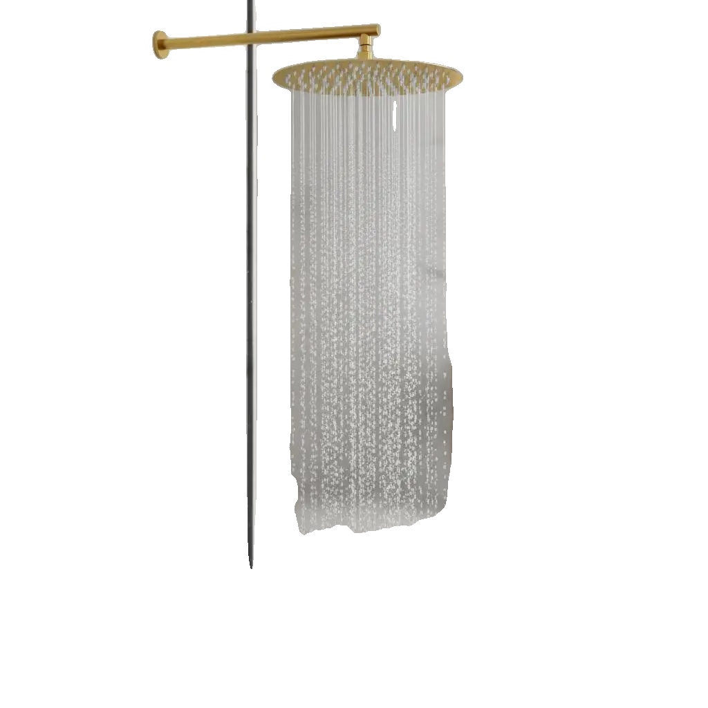Duschkopf, 30 Cm Durchmesser, 140 Düsen, Edelstahl, Goldfinish, Wand- Oder Deckenmontage