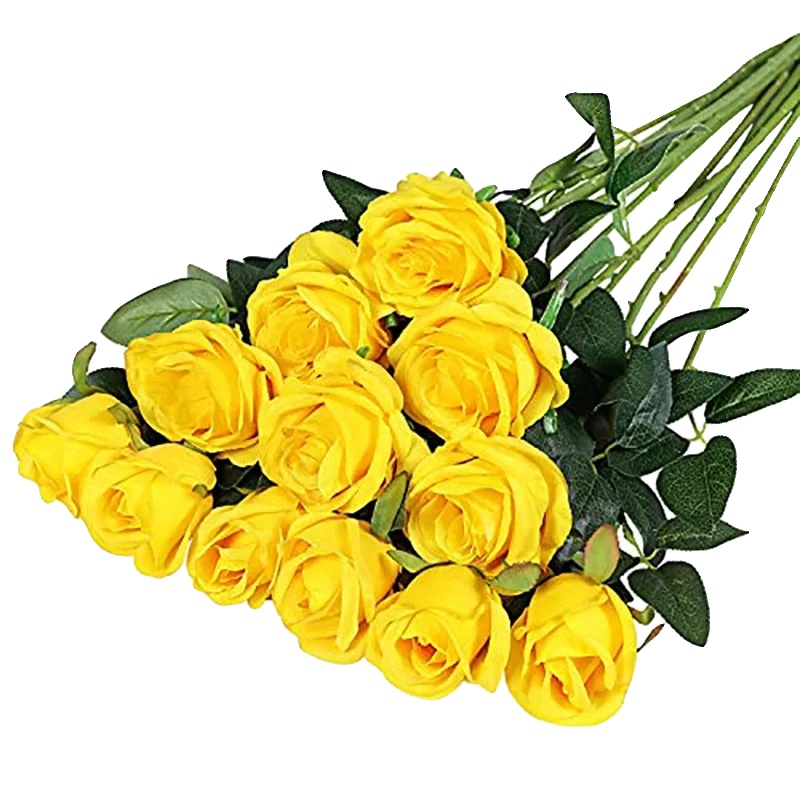 Künstlicher Rosenstrauß, Elegantes Blumendesign, Vielseitig Für Veranstaltungen, Gelb