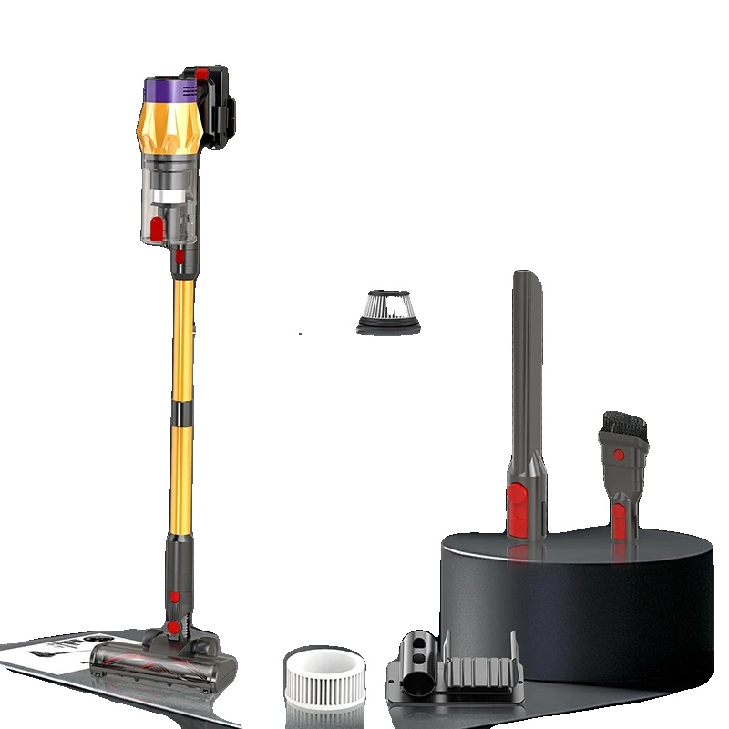 Kabelloser Handstaubsauger, Starke Saugkraft, Abnehmbare Batterie, Gold, Eu