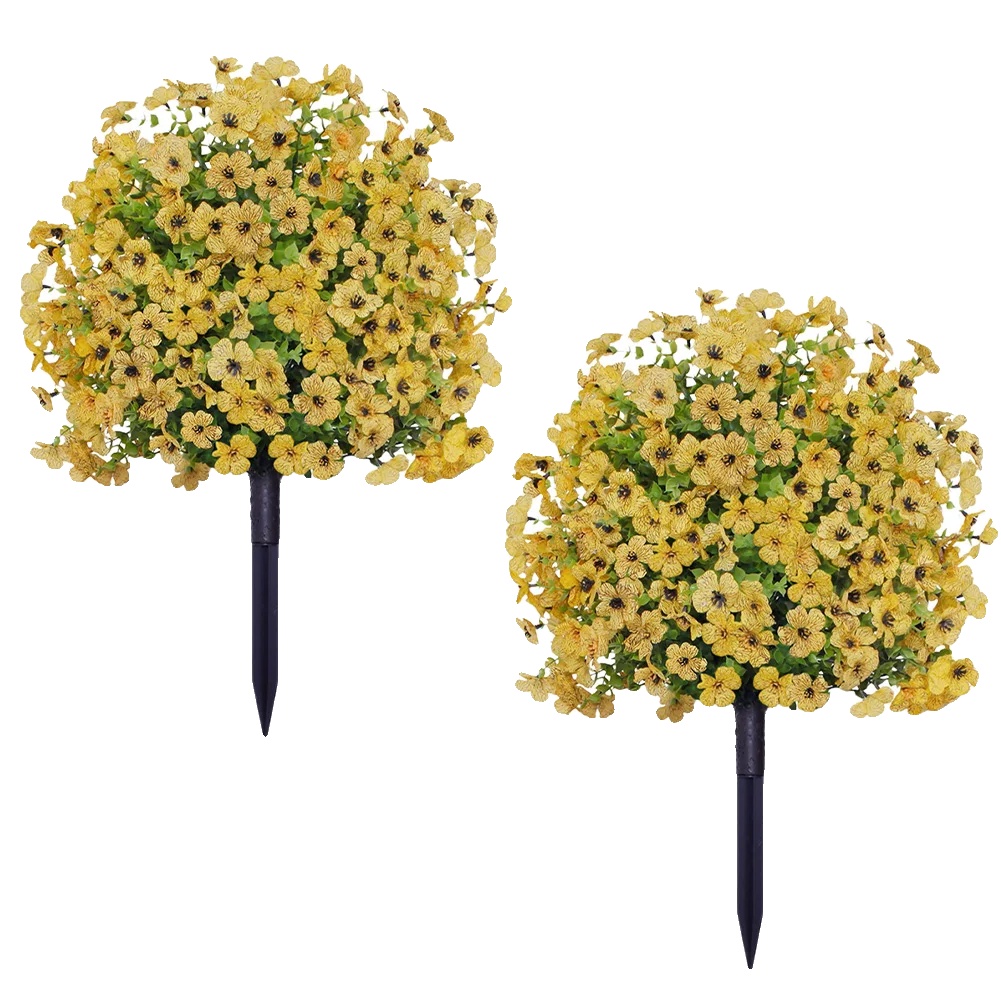Künstliche Blumen, Uv-beständig, Wartungsfreies Design, Gelb