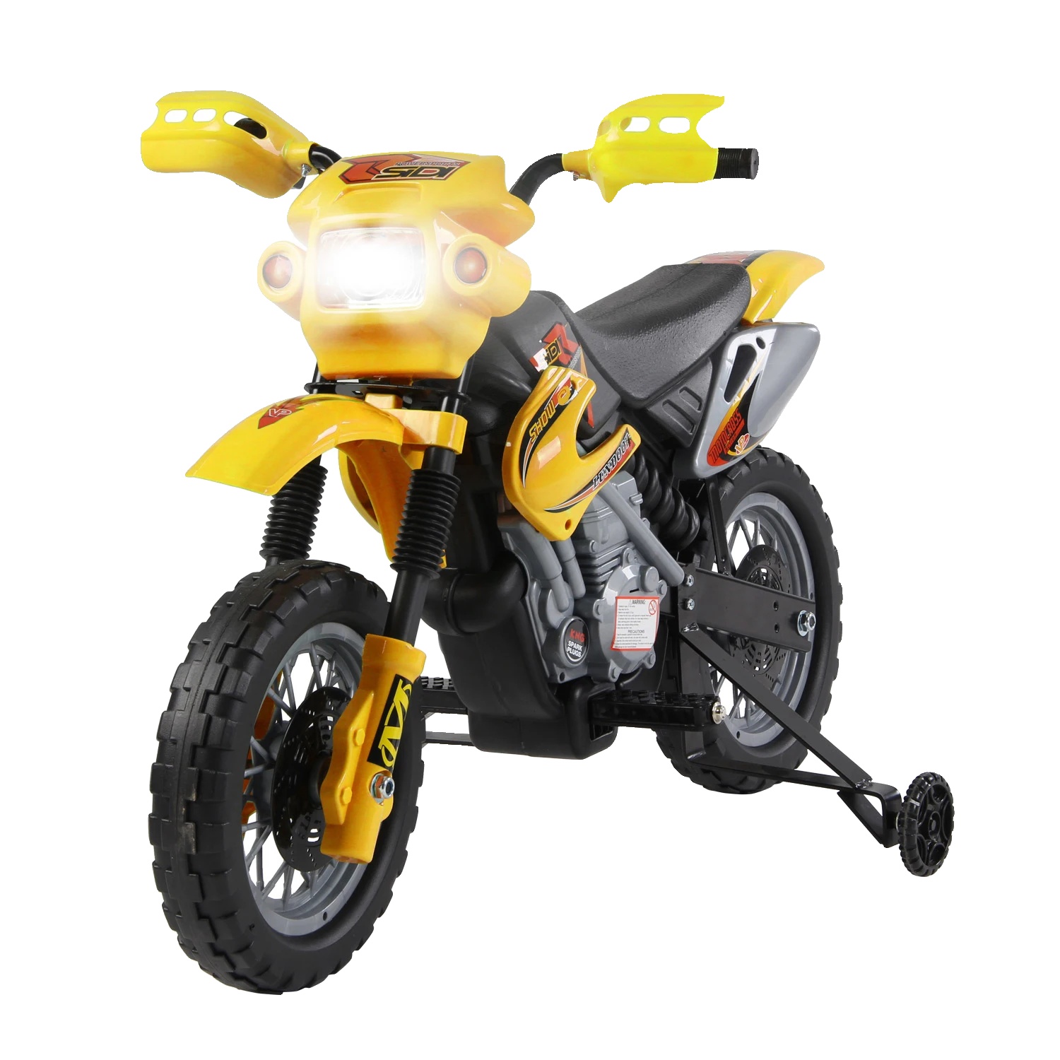 Elektrisches Motorrad Für Kinder, Mit Stabilitätsfunktionen, Licht- Und Soundeffekten, Gelb