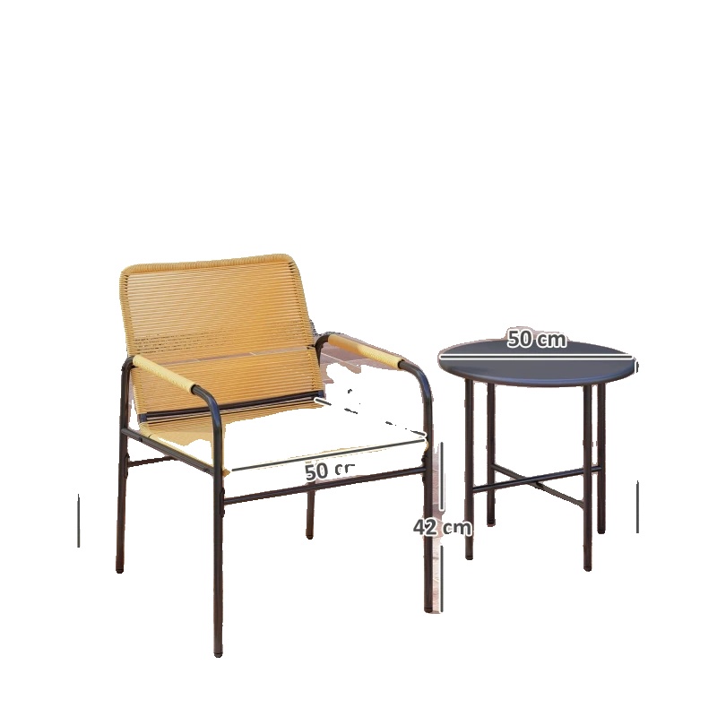 Rattan Bistro Set, Bequeme Sitzgelegenheit, Stilvolles Design, Gelb