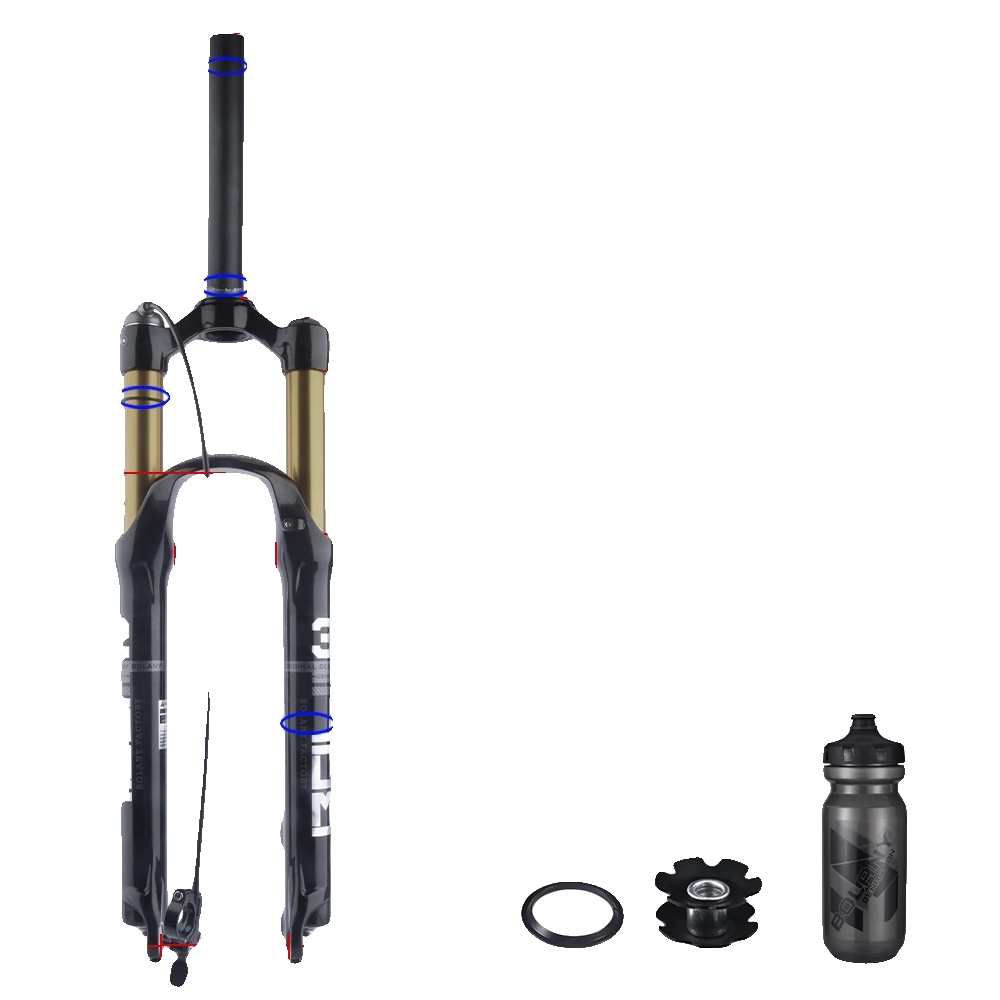 Mountainbike-gabel, Öl- Und Gasfederung, Leichtes Magnesiumlegierung, 29 Fernbedienung Gold