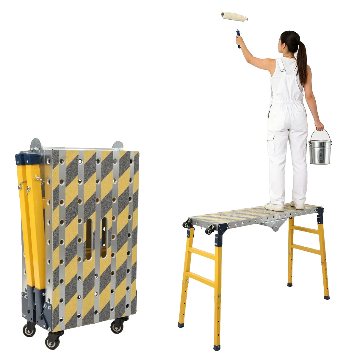 Höhenverstellbare Arbeitsbühne, Tragfähigkeit 500 Kg, Höhenbereich 60-90 Cm, Tischgröße 36x120 Cm, Statischer Überlasttest 750 Kg, Dynamischer