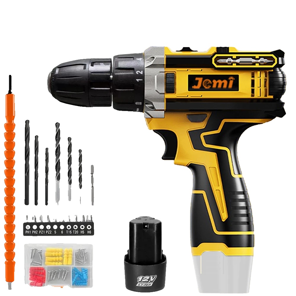 Schlagbohrmaschine, 45 N·m Drehmoment, 25 Positionen Kupplung, 12v 1xbatterie Karton