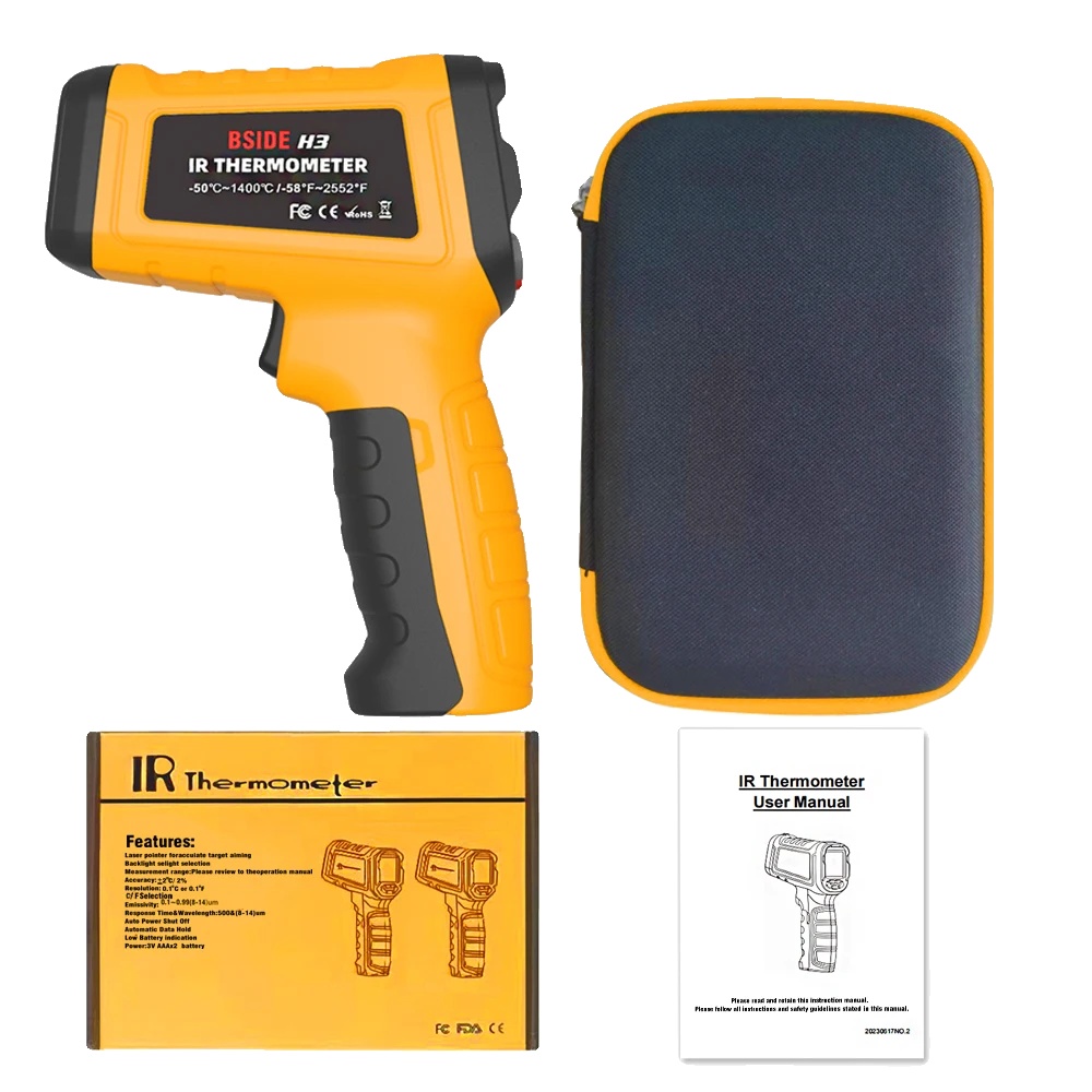 Infrarot-thermometer, -501400°c Messbereich, 50:1 Abstandverhältnis, H3