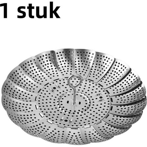 1 Stück – Dampfgarer – Teleskop-dampfgarkorb Aus Edelstahl – Faltbarer Und Multifunktionaler Dampfgarkorb – Silber