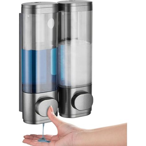 2-kammer-spender Für Shampoo Und Spülung (bohrfrei), Wandmontierter Duschseifenspender Mit Pumpe
