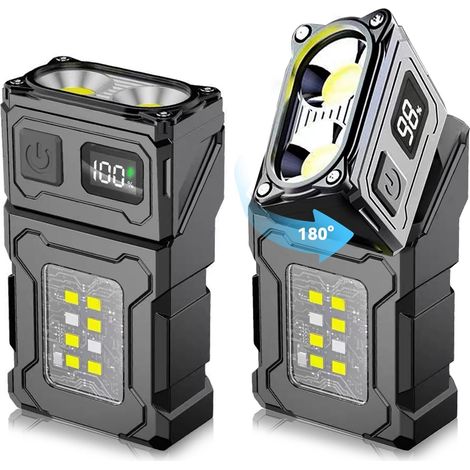 2-teilige Clip-on-taschenlampe – Helle Clip-on-taschenlampe Für Haustiere Mit Magnetfuß, Usb-c-aufladbar Für Notfälle, Outdoor-aktivitäten, Camping Usw.