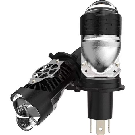 2er-set Led-scheinwerfer Für Autos – H4-direktanschluss, Hohe Leistung – Matrix-licht – Integriertes Fern-/abblendlicht – Universelles Motorradzubehör