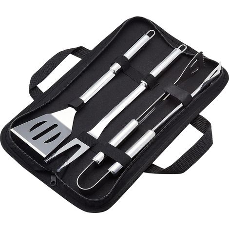 3-teiliges Grillbesteck-set Aus Edelstahl – Inklusive Tragetasche