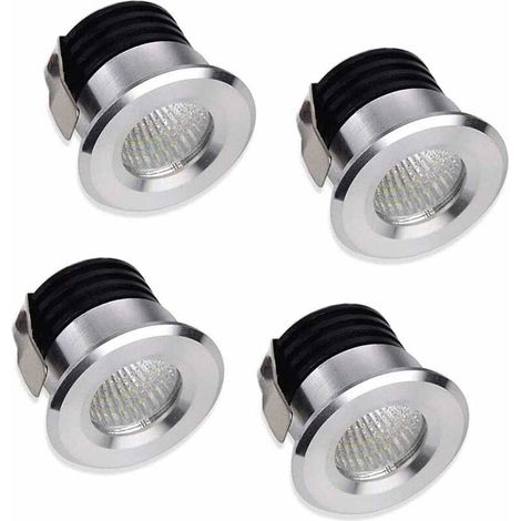 4 Mini-led-einbaustrahler, 3-w-led-projektoren In Warmweiß Für Schaufenster, Innenbeleuchtung, Gipskartonwände, Inklusive Separatem Transformator