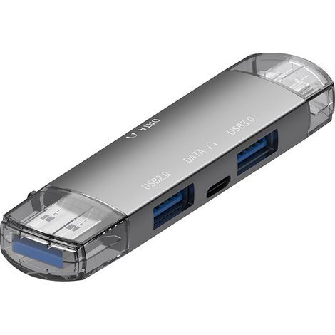 4-port-usb-3.0-hub Aus Aluminium – Ultraschlanker Usb-c-splitter Für Laptop, Pc, Mac Und Smartphone