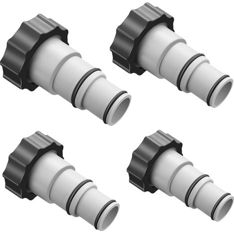 4-teiliger Schlauchadapter A Mit Klemme - Ersatzteil - Geeignet Für Intex Aufstellpools - Schraubanschluss Für Die Pumpe - Schlauchumwandlung Von 1,5" Auf 1,25".
