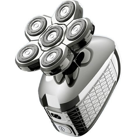 5-in-1 7d Elektrorasierer Für Männer Mit Glatze, Für Trockene Und Nasse Haut Geeignet, Wasserdicht, Kabellos, Für Gesicht Und Kopf, Rasier-set Mit Nasenhaartrimmer Und Rasierer, Led-display, Wiederauf