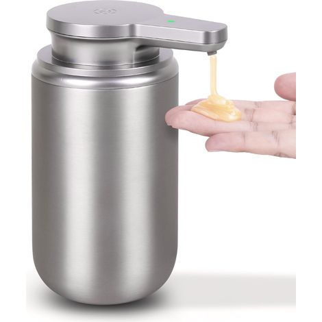 Automatischer Seifenspender, Manueller Seifenspender Aus Edelstahl, Wiederaufladbare, Berührungslose Seifenpumpe Für Bad Und Küche, 355 Ml (12 Oz).