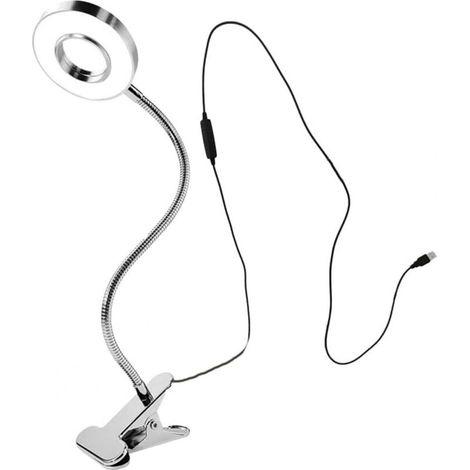 Dreifarbige Led-schreibtischlampe Mit Augenschutz – Geeignet Für Studentenwohnheime, Schlafzimmer Usw. – 1 Stück, Silber