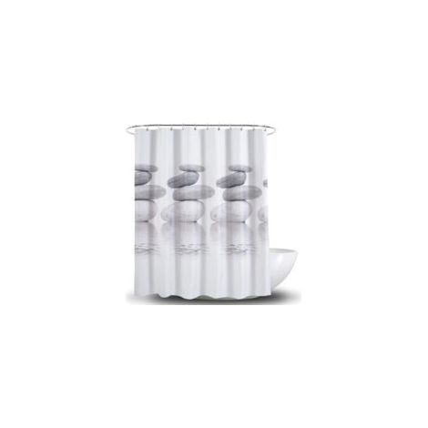 Duschvorhang Aus Kieselgrauem Stoff, Wasserdicht Und Schimmelresistent – 180 × 180 Cm