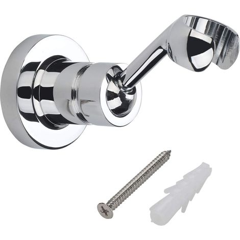 Duschwandhalterung – Verchromte Messing-wandhalterung Für Standard-duschkopf Und -schlauch – 360° Verstellbar