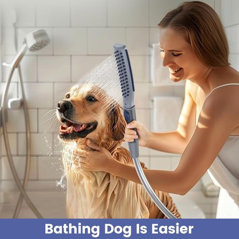 Duschzubehör Für Hunde, Hundedusche Mit Metallumsteller, Duschzubehör Für Haustiere Zum Schnellen Und Einfachen Waschen Ihres Hundes, 3 Strahlarten, Abschaltautomatik
