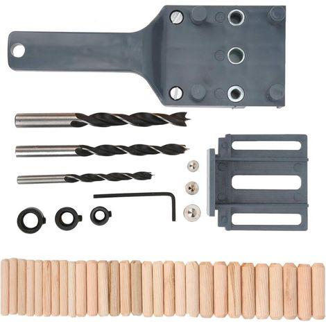 Dübellochbohrhilfe Für Holz, Dübelbohrlehre, Bohrschablone, Parallelanschlag, Verstellbare Größe, Rutschfest, Handwerkzeug, Abs-taschenclip, Gerade, 6, 8, 10 Mm