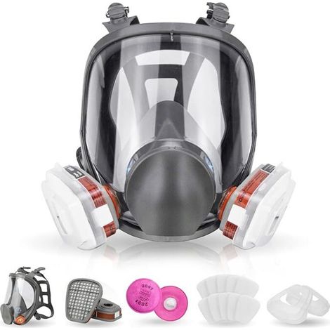 Gasmaske – Für Malerarbeiten, Mechanisches Polieren, Forstarbeiten, Schweißen, Staubschutz – 1 Grau