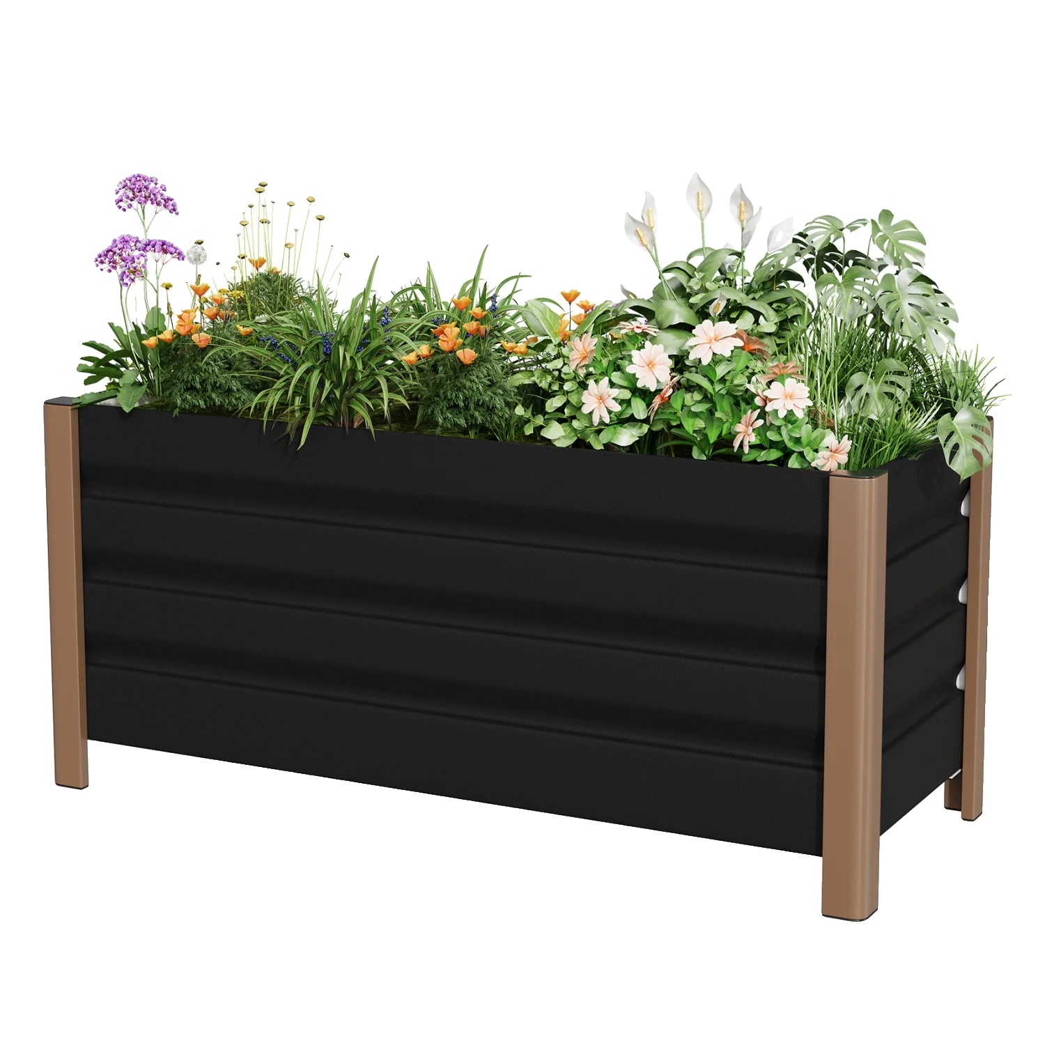Hochbeet, Effizientes Entwässerungssystem, Modernes Design, Grau-100x40x45 Cm