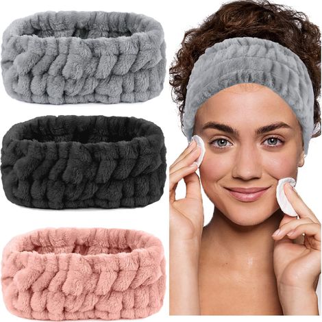 Handtuch-haarbänder – 3er-set – Ideal Für Gesichtsreinigung, Make-up Und Das Auftragen Von Pflegeprodukten – Spa-haarbänder – Geeignet Für Frauen Und Mädchen