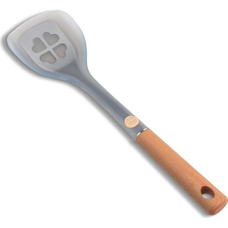 Hitzebeständiger Silikonspatel Für Hohe Temperaturen – Kern Aus Edelstahl, Griff Aus Holz – Bpa-frei – Ideal Für Pfannkuchen, Eier Und Fisch.