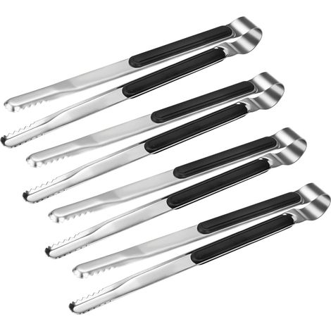 Hochwertige Küchenzange Aus Edelstahl (4er-set) – Servierzange Zum Kochen – Metall-lebensmittelzange Mit Rutschfestem Griff – Langlebige Grillzange