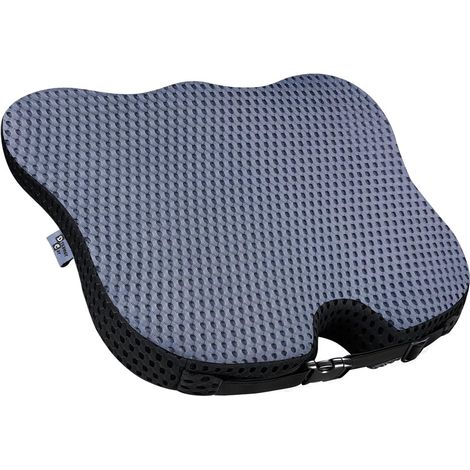 Keilförmiges Autositzkissen – Verbessert Die Sicht Und Lindert Ischiasbeschwerden. Hochdichter Memory-schaum, Ergonomisches, Rutschfestes Design – Grau, 47 X 42 X 7,5 Cm