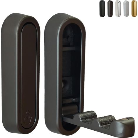 Klappbare Wandhaken Aus Robuster, Grauer Zinklegierung Mit Verdecktem Griff, Inklusive Dübel Und Schrauben, Tragkraft 15 Kg, Wandmontage Für Bad, Küche Und Kleiderschrank