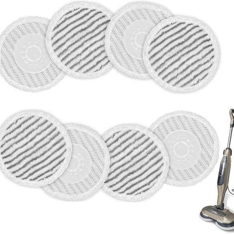 Kompatibel Mit Shark S7000/s8001 Dampfreinigern – 8er-pack Ersatz-reinigungspads (reinigungszubehör) – Gestreiftes Grau