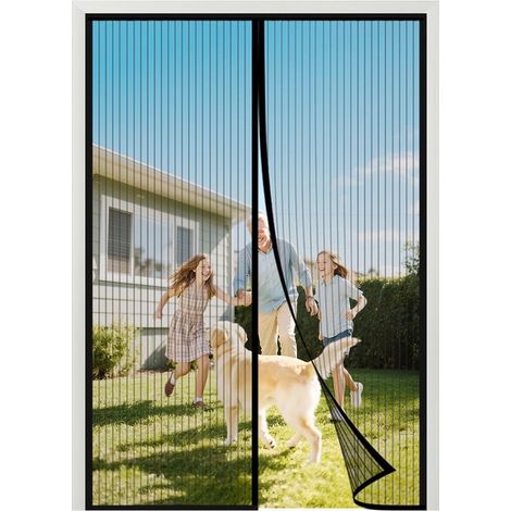 Magnetisches Moskitonetz Für Türen, 110 X 220 Cm – 3 Verstärkte Magnete – Insektenschutz – Geeignet Für Kinder Und Haustiere – Einfache Montage – Für Schiebetüren – 1 Stück – Grau
